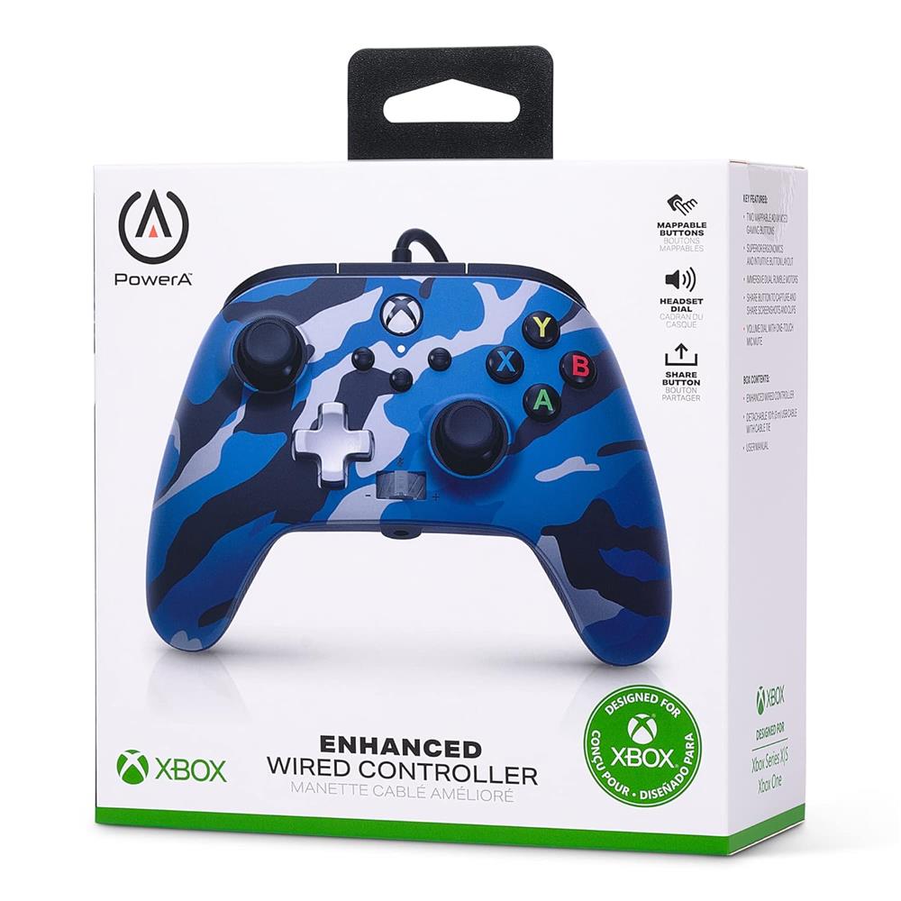 Gamepad PowerA Microsoft Wired Enhanced Xbox: Metallic Blue