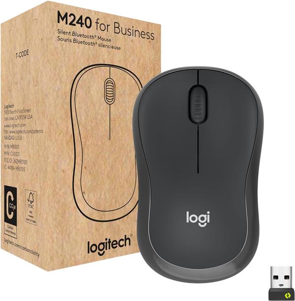 Mouse Logitech M240 for Business - Negro (ECOBOX)