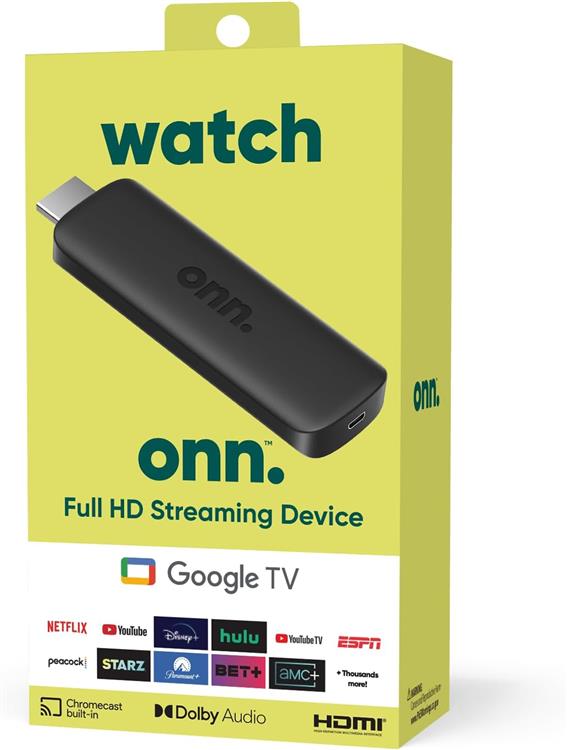 ONN.  - HD Streaming Stick con Google TV y Control Remoto