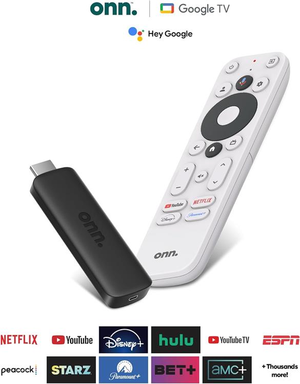 ONN.  - HD Streaming Stick con Google TV y Control Remoto